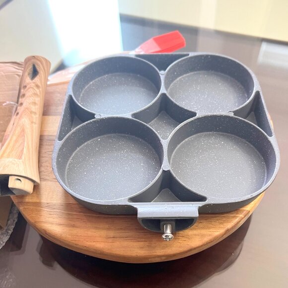 Brand New 4-Separate-Egg Frying Pan! Great for Burger Toppers! - Picture 4 of 7